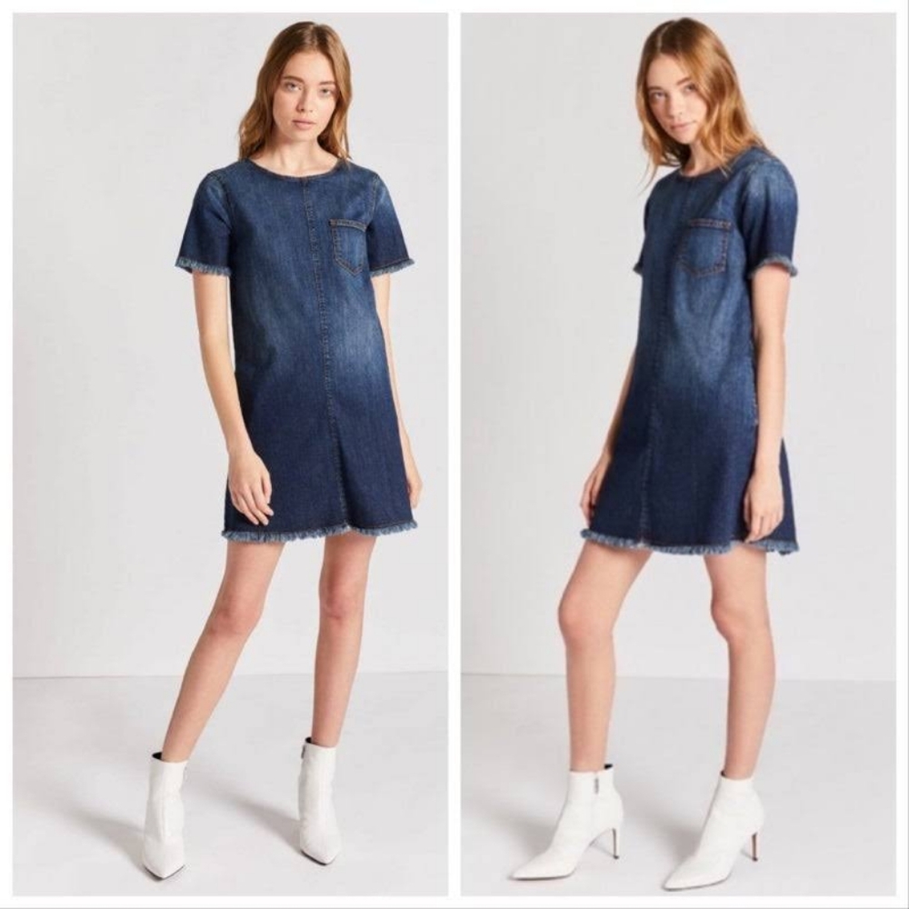 Current/Elliott Blue Denim Mini Dress